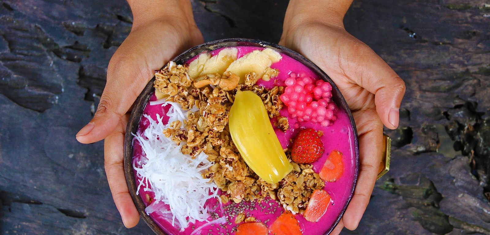 Tropicana Pink Smoothie Bowl, Yellow Flower Cafe, Ubud, Bali